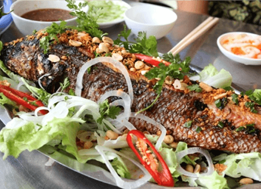 grilled snakehead fish in south vietnam