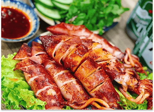 vietnam grilled squid at ha long bay